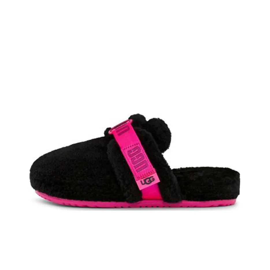 UGG Rubber Sole Closed Toe Slippers Men's Black Pink