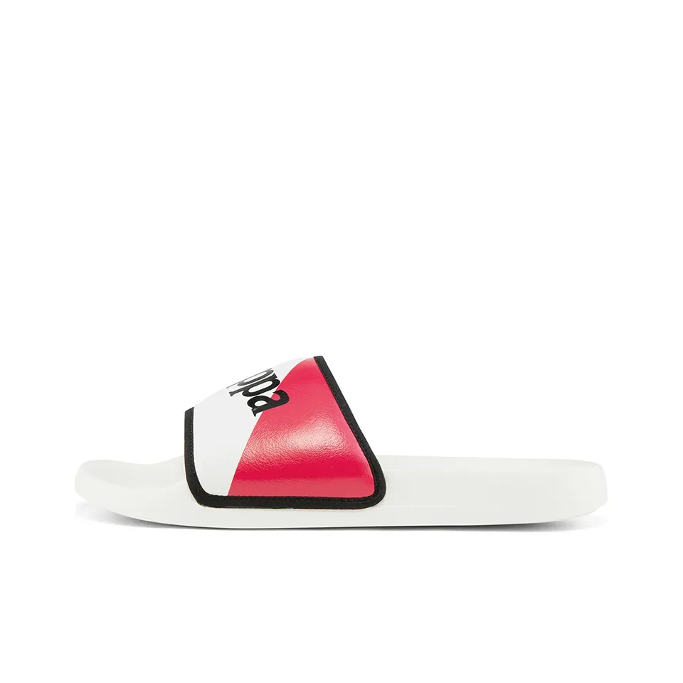 Kappa Slide Slippers Unisex Light White/Cherry Red/Rose Green