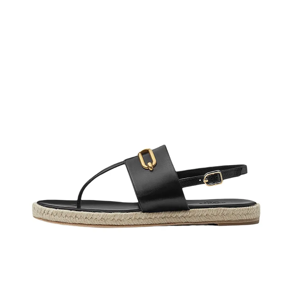 HERMES One Strap Sandals Women's Black