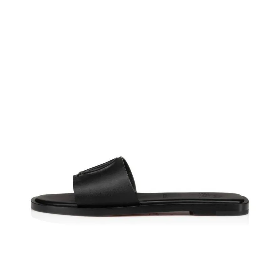 Christian Louboutin Logo Embossed Slip On Sandals Women's