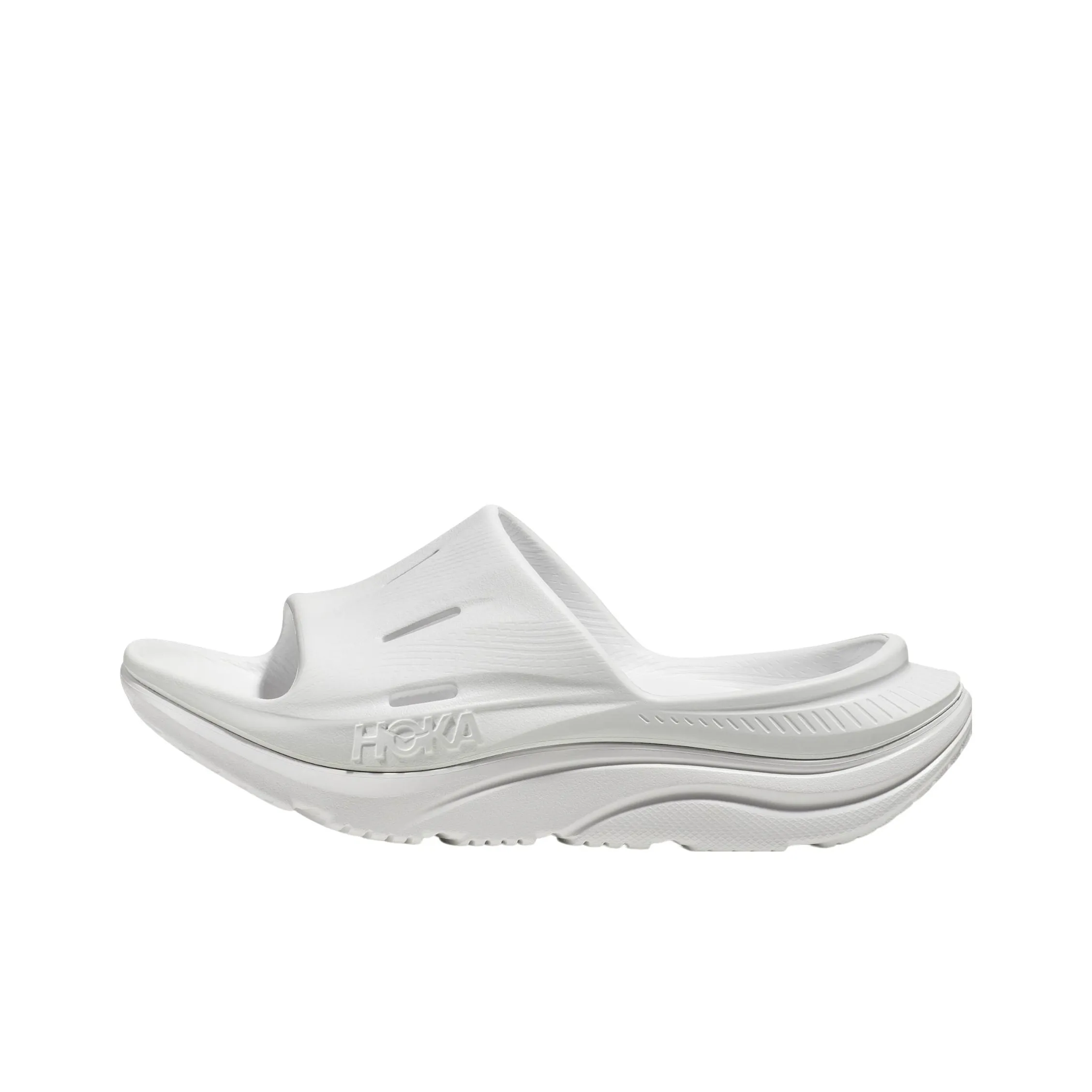 HOKA Men's Sky Toa Gore-Tex Hiking Shoes in Charcoal Gray Fiesta Ora Recovery Slide 3 White