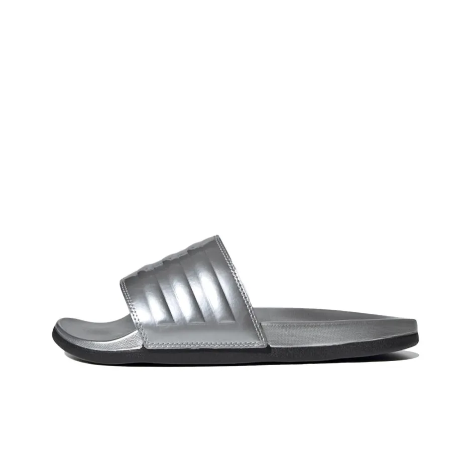 adidas Adilette Comfort Слайды Резиновая подошва Противоскользящие Слипоны Женские Серебряные