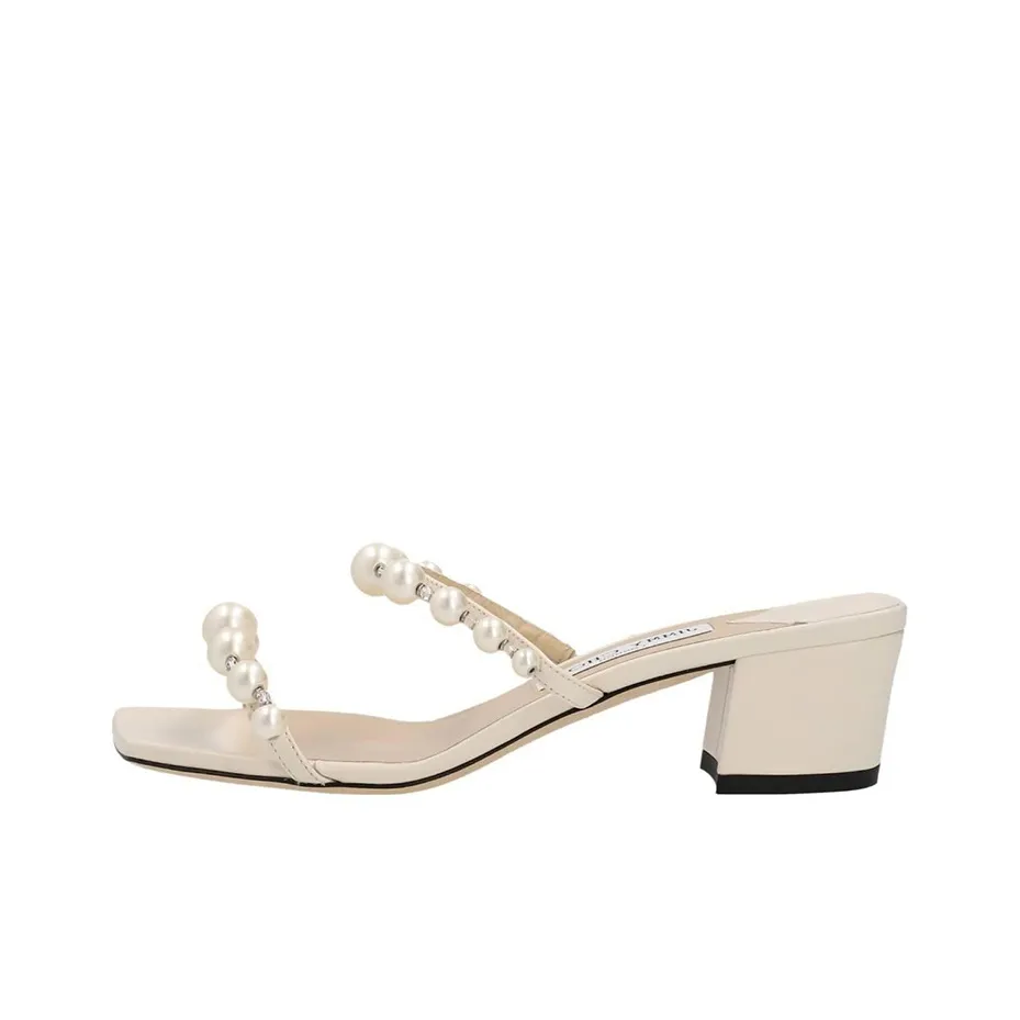 Jimmy Choo Amara 45 Quiet Slide Slippers Women's White