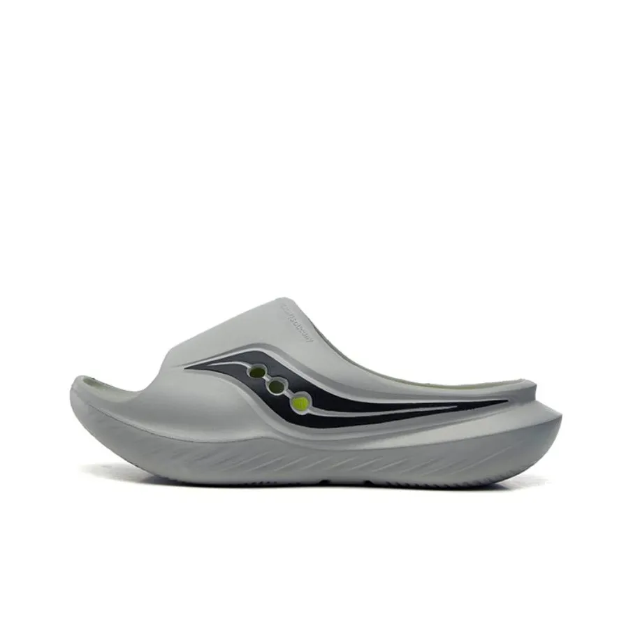 Saucony Cradle Slip Resistant Abrasion Resistant Slide Slippers Unisex Gray Black