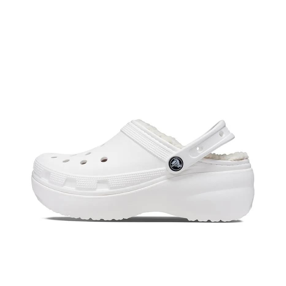 Crocs Classic Platform Lined Clogs 'White' Women's