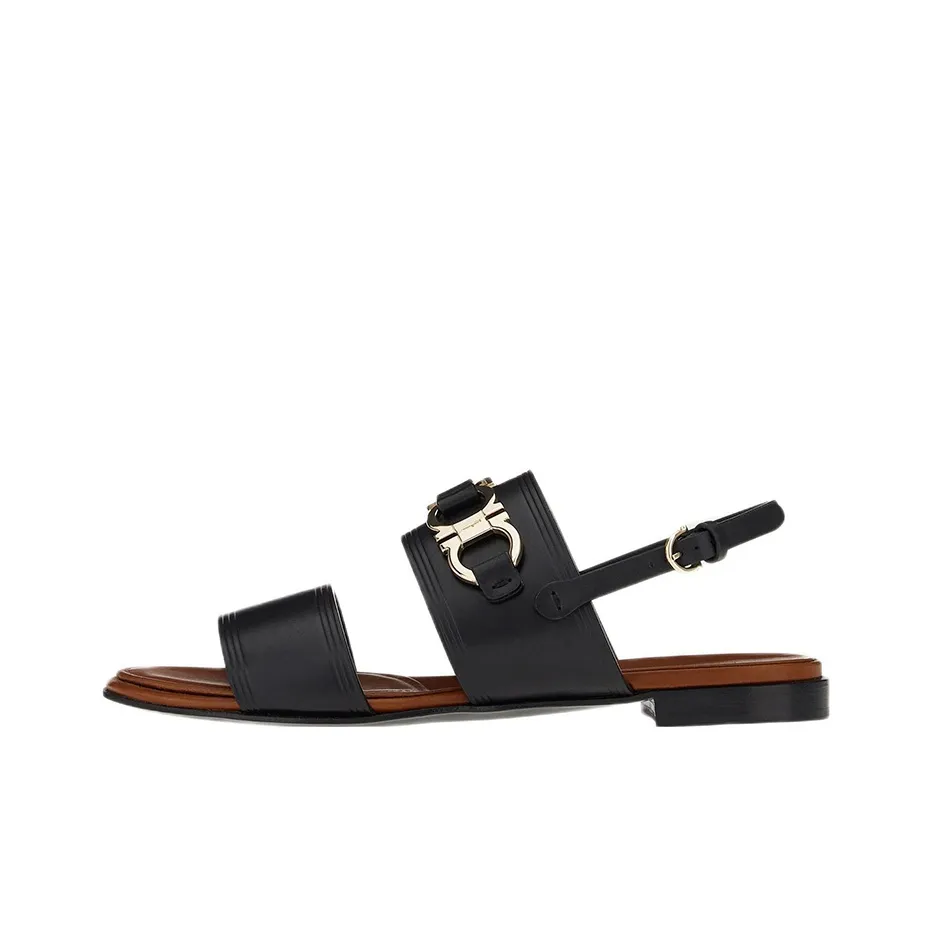 FERRAGAMO GANCINI Strap Sandals Women's Black