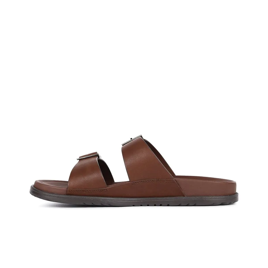 UGG Wainscott Buckle Slide Slippers Men's Burgundy