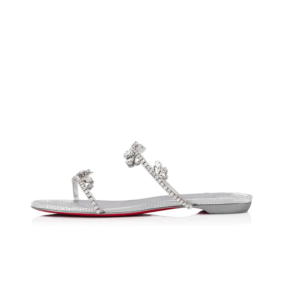 CL LUBOTING Slip Resistant Slide Slippers Women's Silver