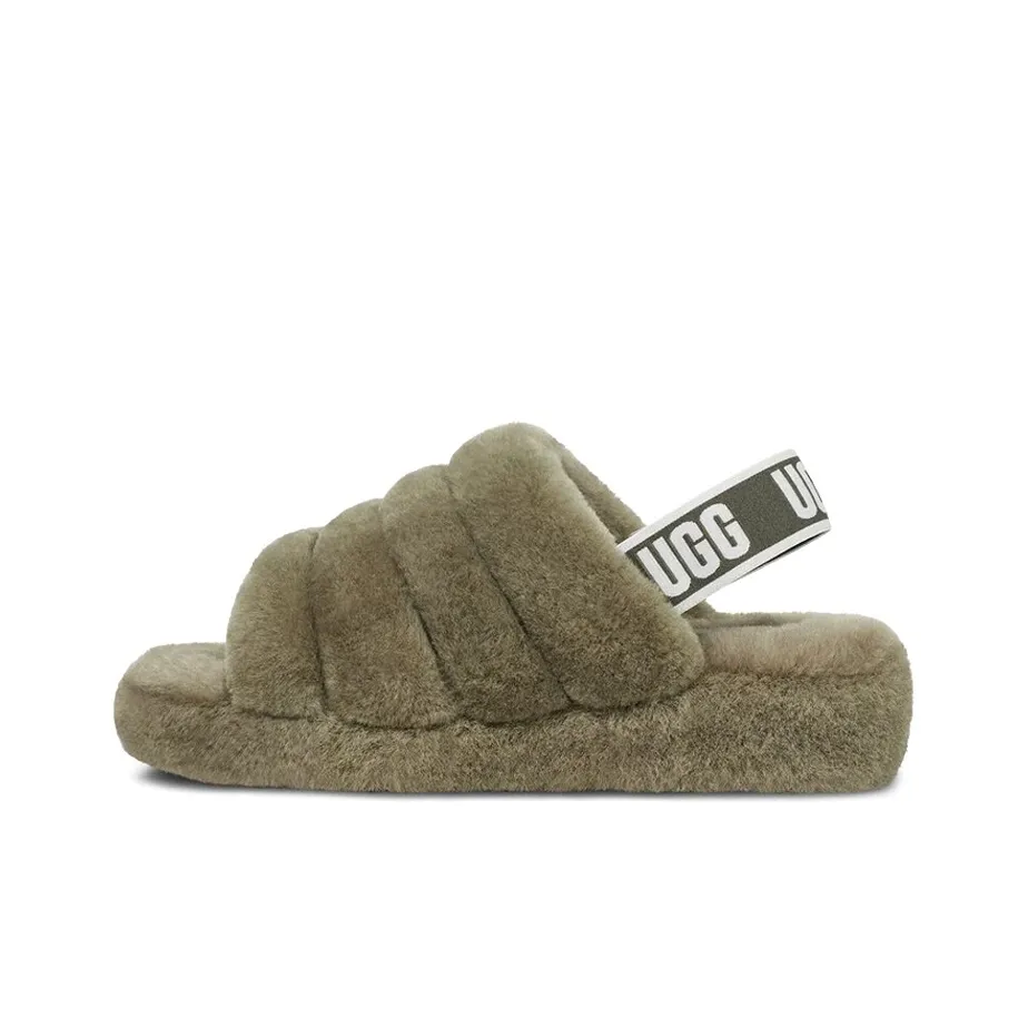 UGG FLUFF YEAH Stylish Sandals Women's Olive