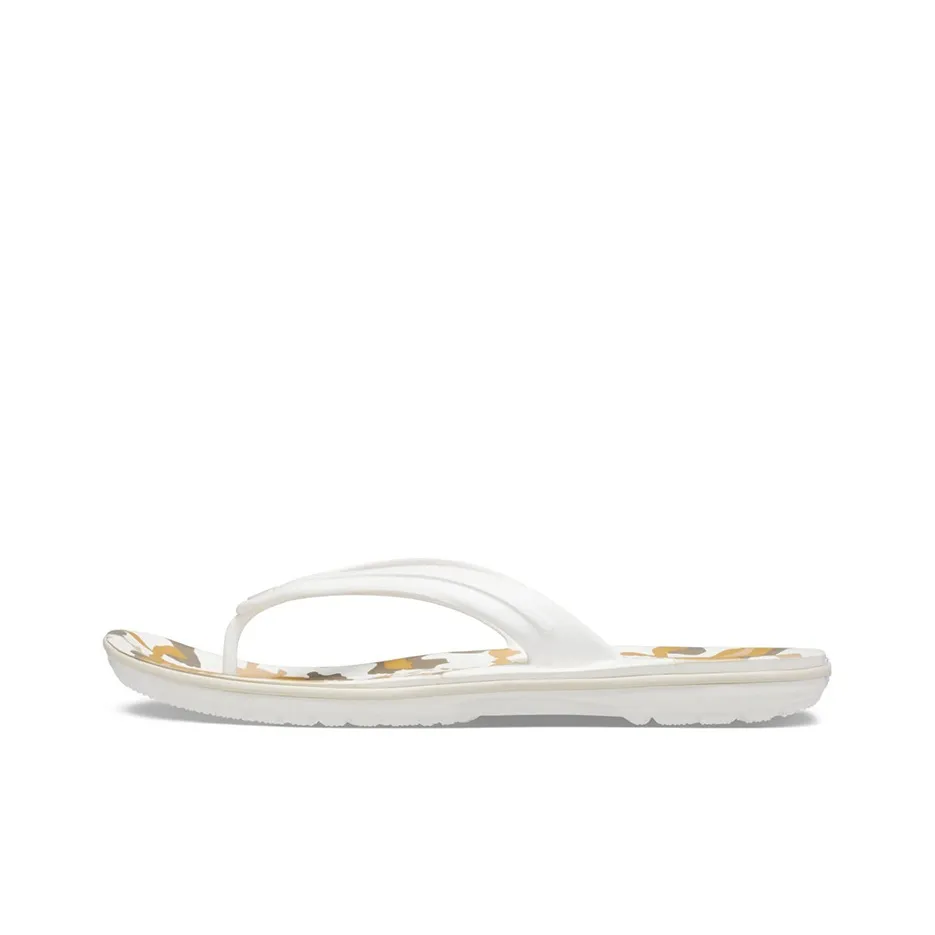 Crocs Crocband Printed Flip Flops 'White Tan'