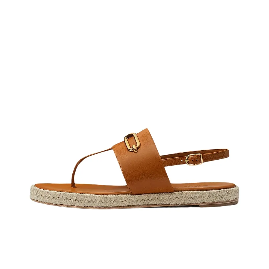 HERMES One Strap Sandals Women's Brown