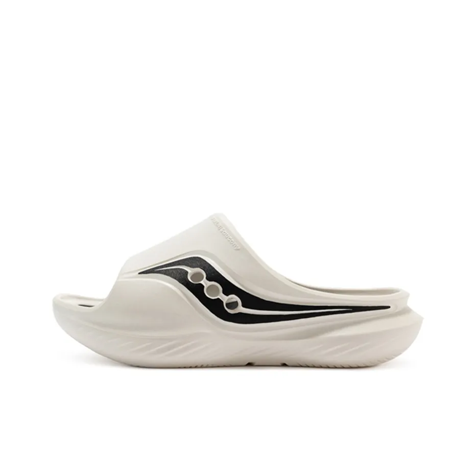 Saucony Cradle EVA Rubber Sole Slip Resistant Abrasion Resistant Casual Slippers Unisex Black White