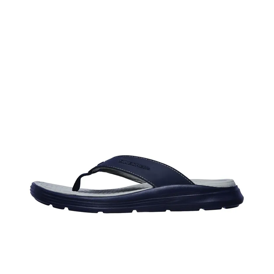 Skechers Relaxed Fit Rubber Sole Slide Slippers Men's Blue Gray
