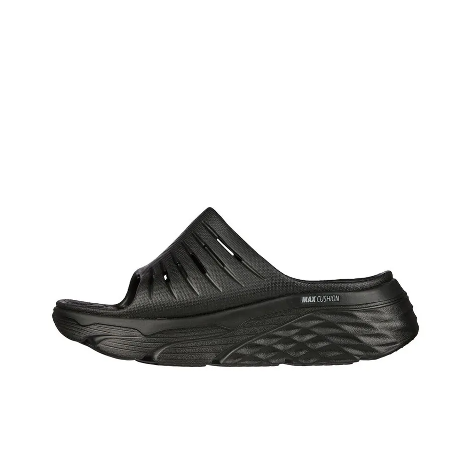 Skechers Max Cushioning Rubber Sole Slide Slippers Women's Black