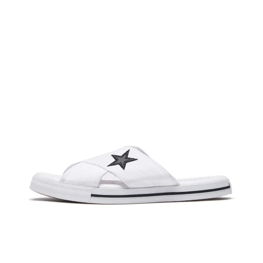 Converse One Star Slide Canvas White Slippers 'White Black' Women's
