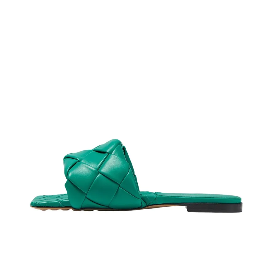 Bottega Veneta Lido Slide Slippers Women's Dark Green