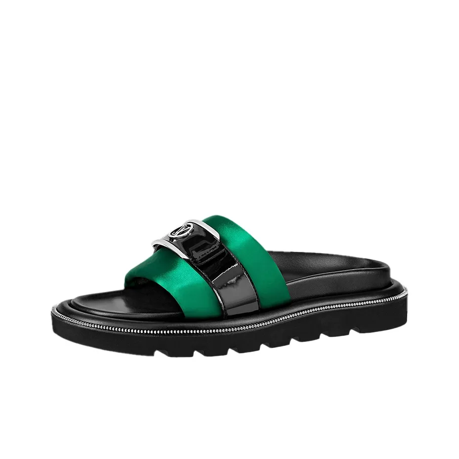 LOUIS VUITTON Pool Pillow Comfort Stylish Sandal Women's Black Green