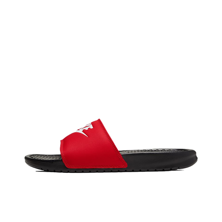 nike black red slides