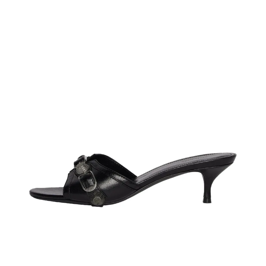 Balenciaga Cagole 50mm Sandals 'Black Arena Lambskin' Women's
