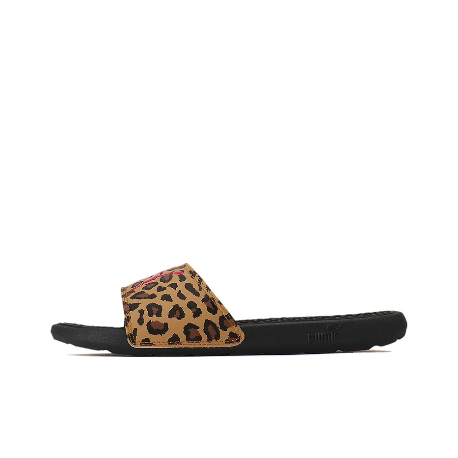 PUMA Cool Cat Series Резиновая подошва Слипоны Женские с леопардовым принтом