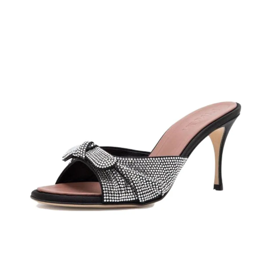 Lanvin Slide Slippers Women's Black Silver