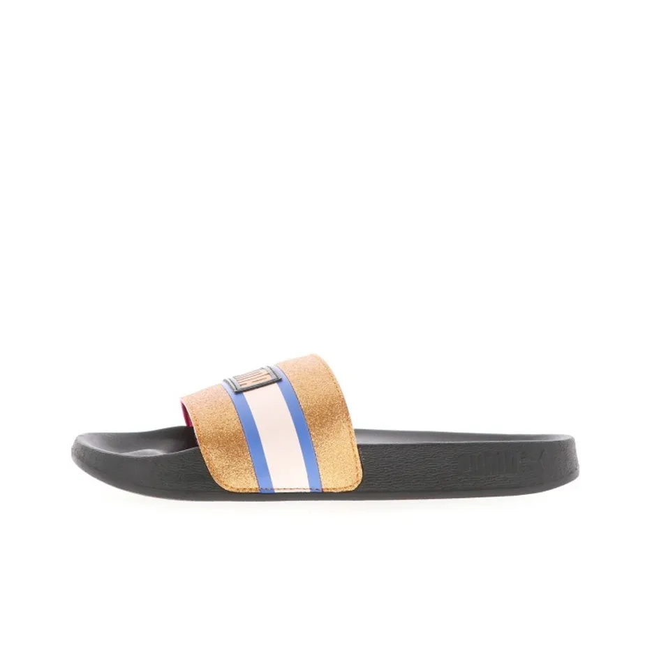 PUMA Leadcat Quick-Dry Слайд Женские Золото Stamped Черный