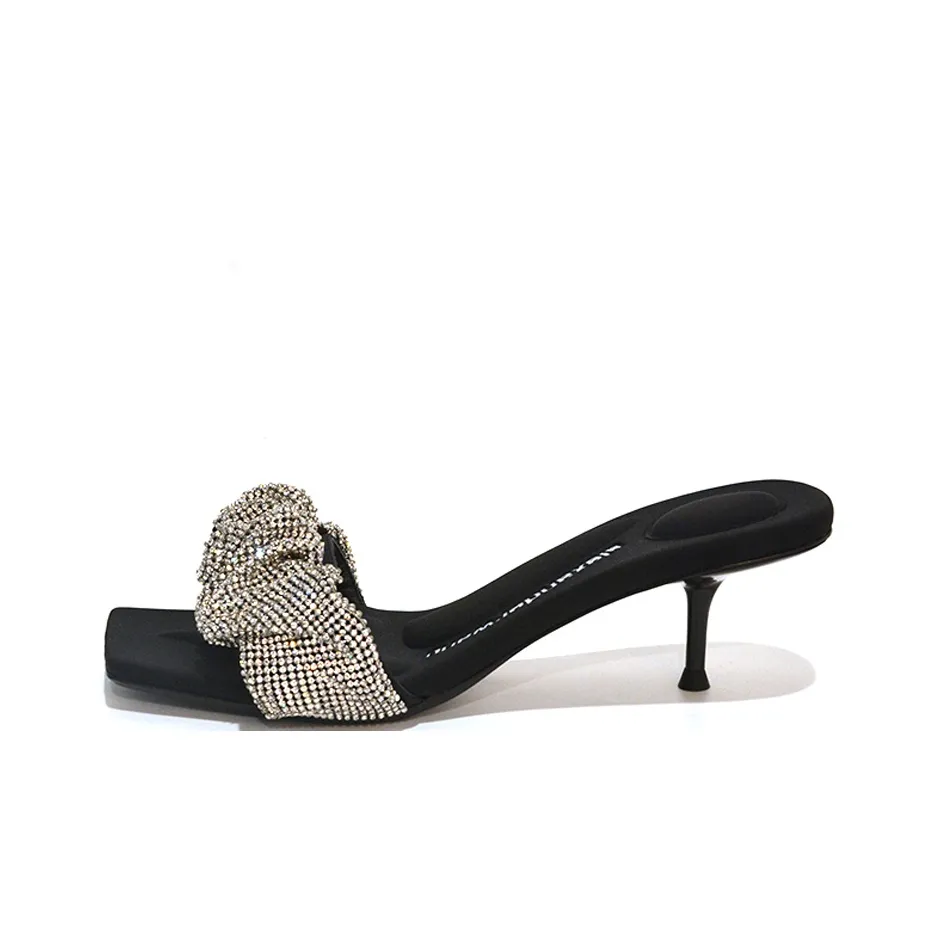 Alexander Wang Rhinestone Slide Slippers Women's Black