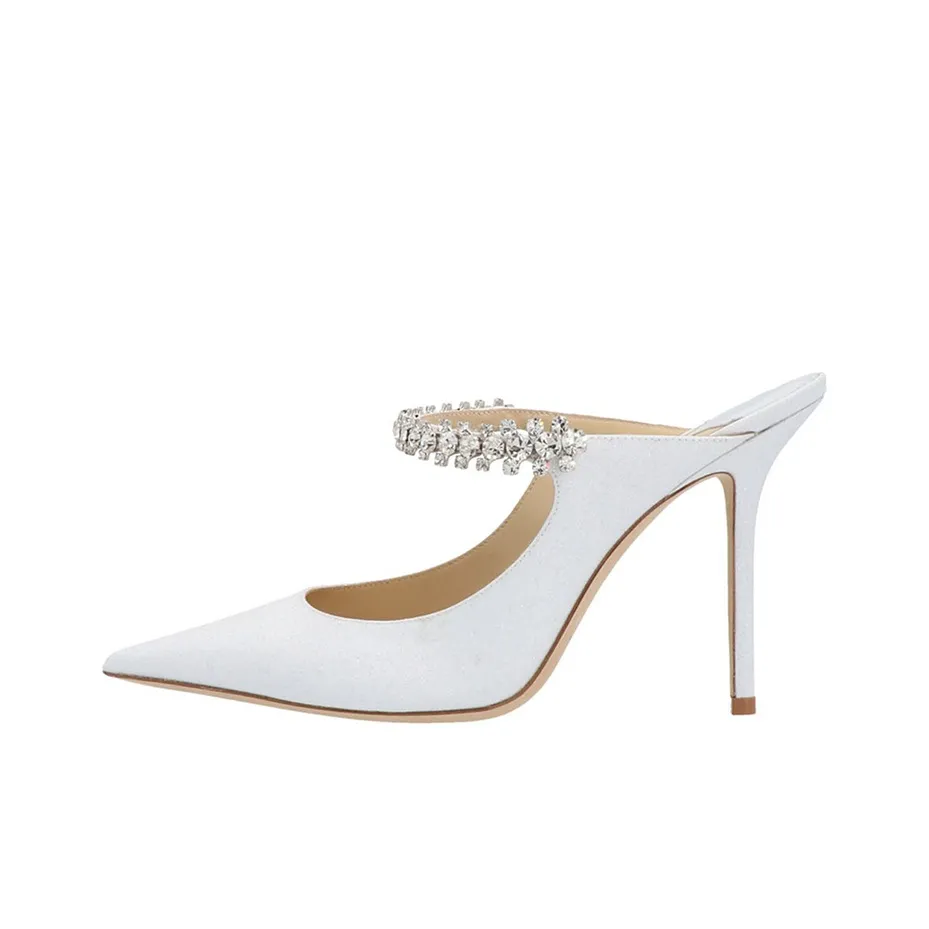 Jimmy Choo Bing Abrasion Resistant Closed Toe Slippers Women's White
