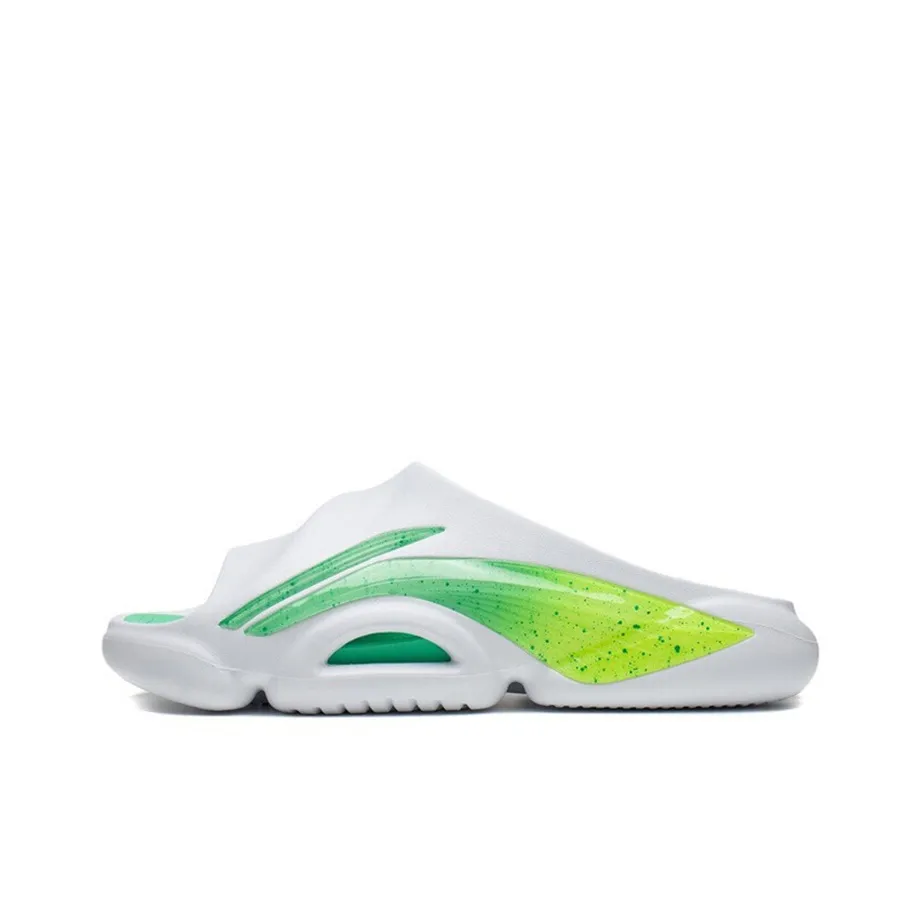 LINING Speed 8 Резина Подошва Беззвучный Слайд Женские Белый Зеленый