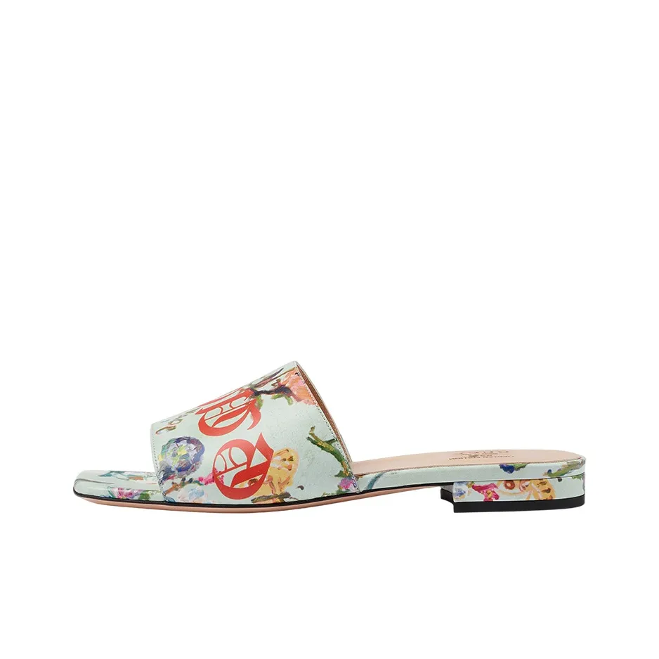 GUCCI Soave Slide Slippers Women's Mint Green