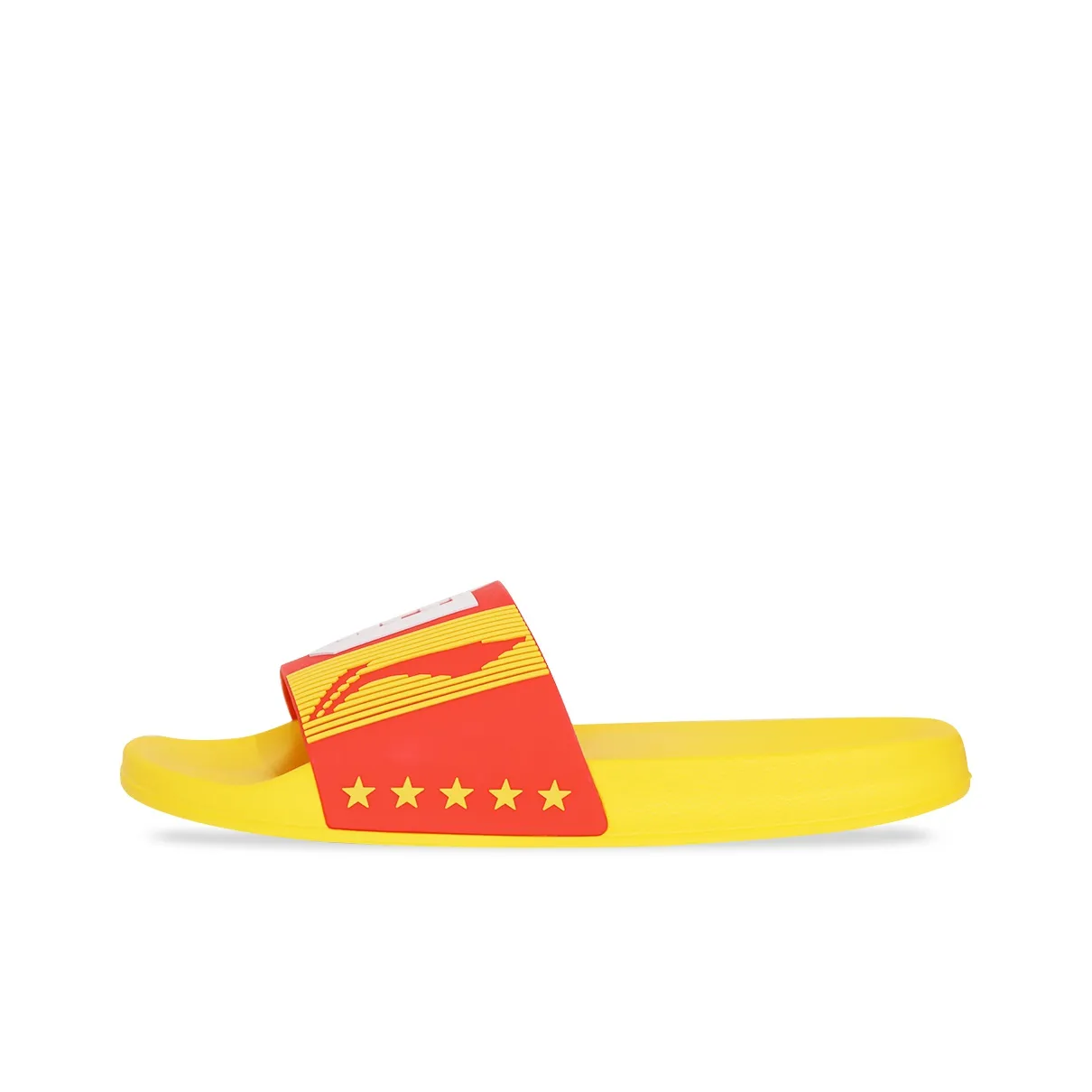 LiNing Slip-Resistant Abrasion-Resistant Slide Slippers Men's Red Yellow