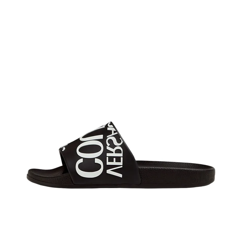 VERSACE Slides Black White Women's