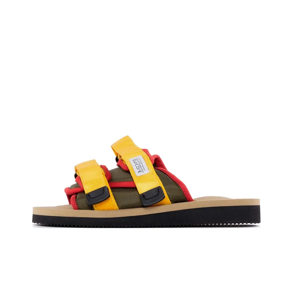 SUICOKE Слипоны Мужские Армейский Зеленый с Красным Комбинированный