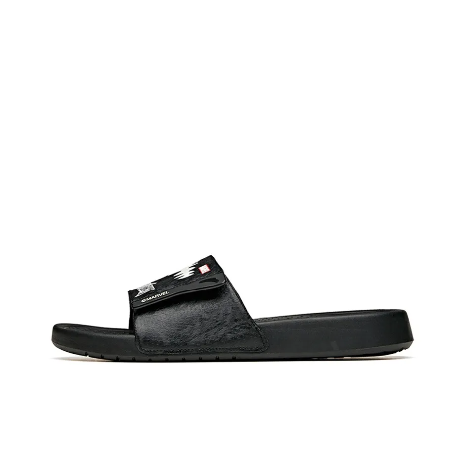 MARVEL x Anta Life Collection Quiet Slide Slippers Men's Black White