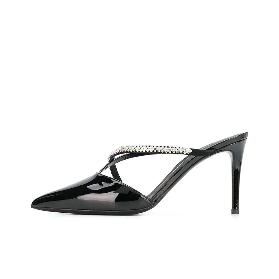 Giuseppe Zanotti/GZ Rubber Sole Slip Resistant Closed Toe Slippers Women's Black