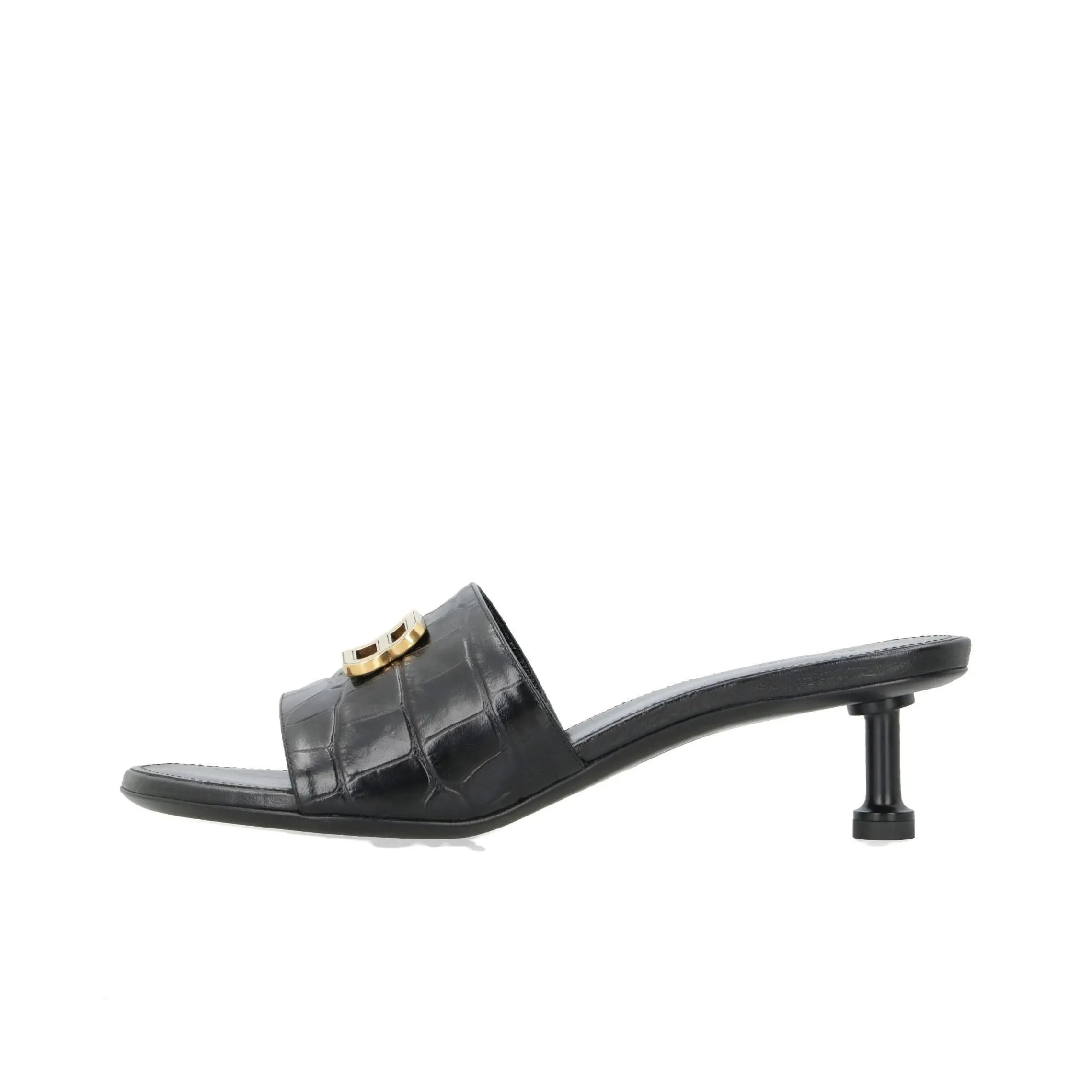 Balenciaga Bb Plaque Embossed Mules Women's