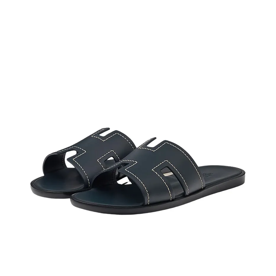 HERMES Slide Slippers Men's Black