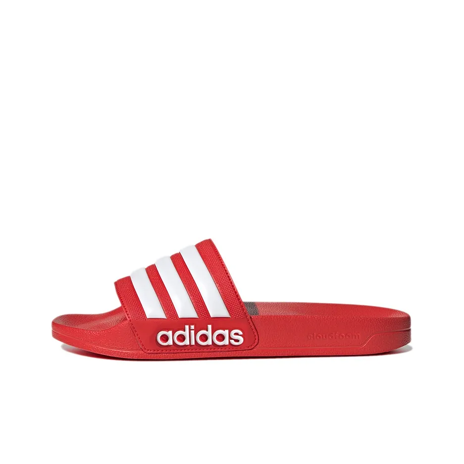 Adidas Adilette Shower Slides Vivid Red Cloud White