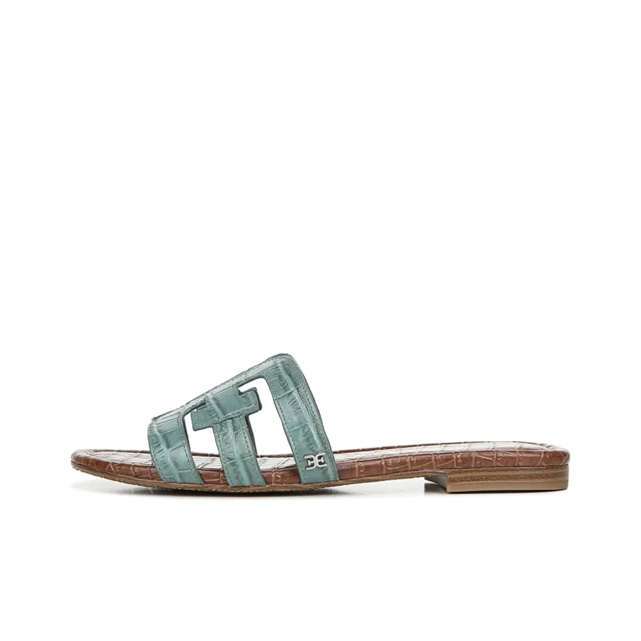 SAM EDELMAN Rubber Sole Cut-Out Abrasion-Resistant Slide Slippers Women's Aqua Blue