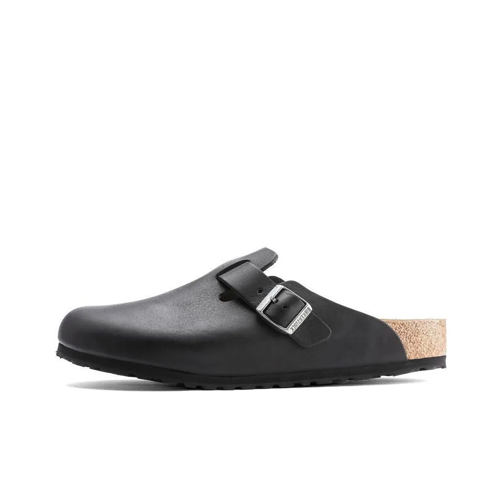 Birkenstock Boston Grip Leather Vintage Wood Black