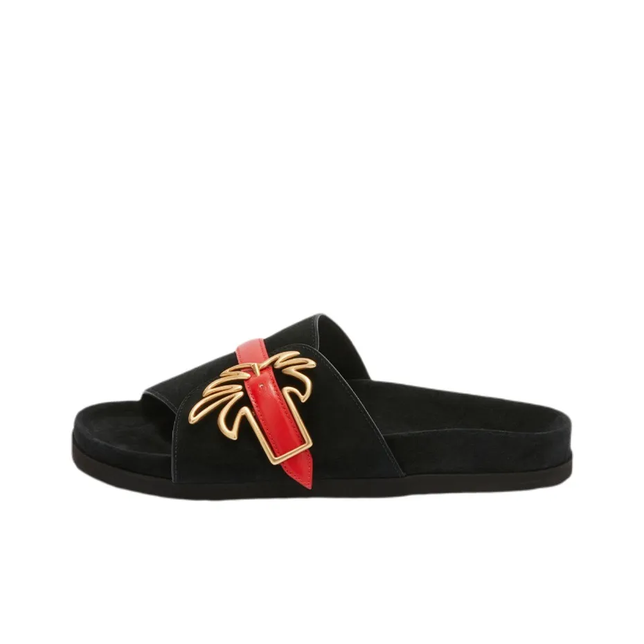 PALM ANGELS Abrasion Resistant Slide Slippers Men's Black