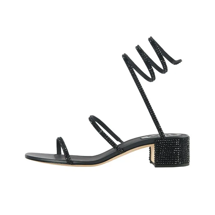 René Caovilla Snake Embellished Sandals