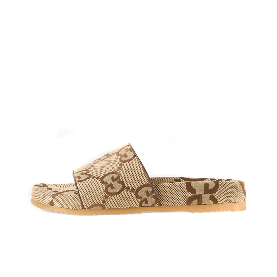 gucci cuff Maxi GG Canvas Slides Camel Ebony