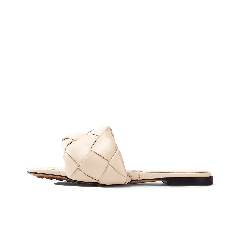 Bottega Veneta Lido Slide Slippers Women's Beige