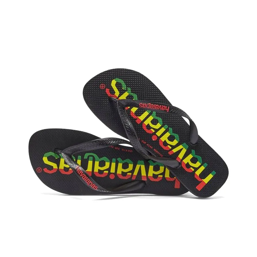 Havaianas Logomania Stylish Sandals Unisex Black Хавайас Логомания Стильные Сандалии Унисекс Черный