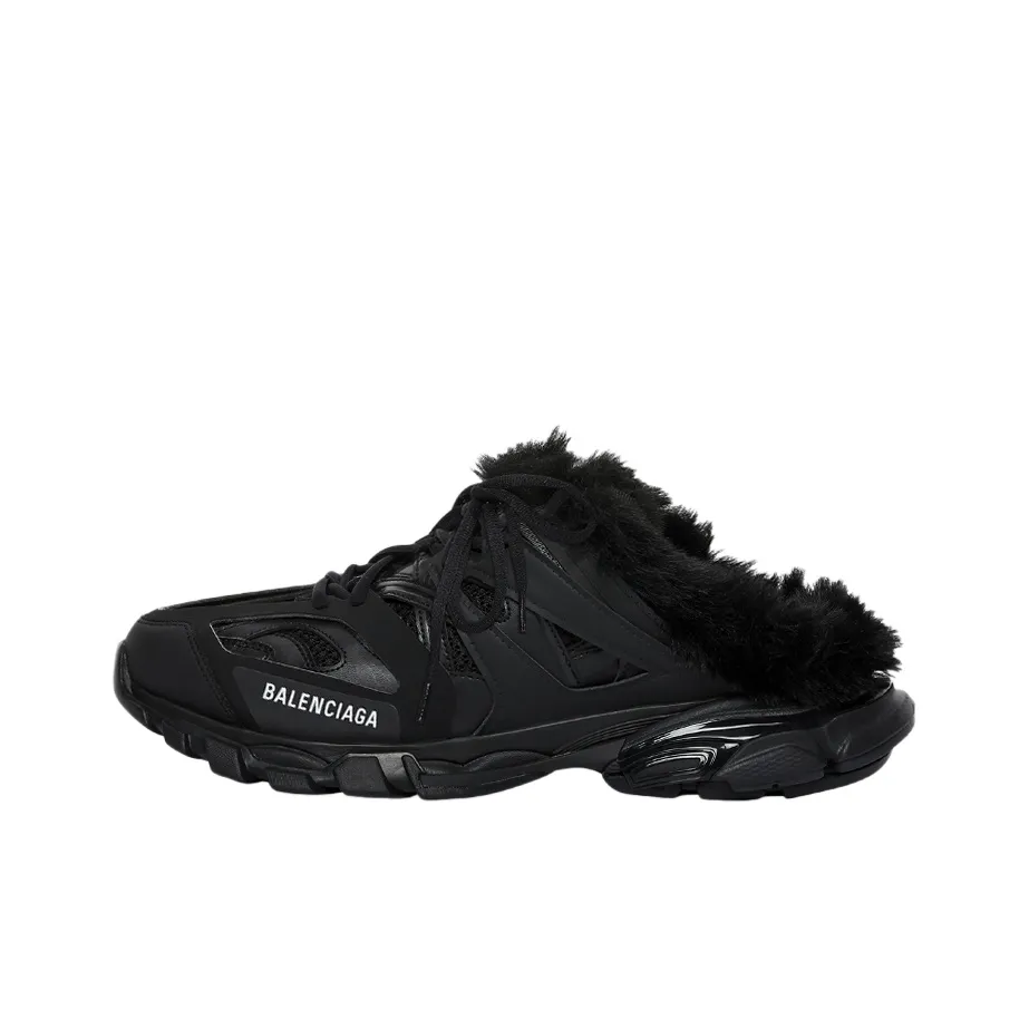 Balenciaga Track Mule Faux Fur Black