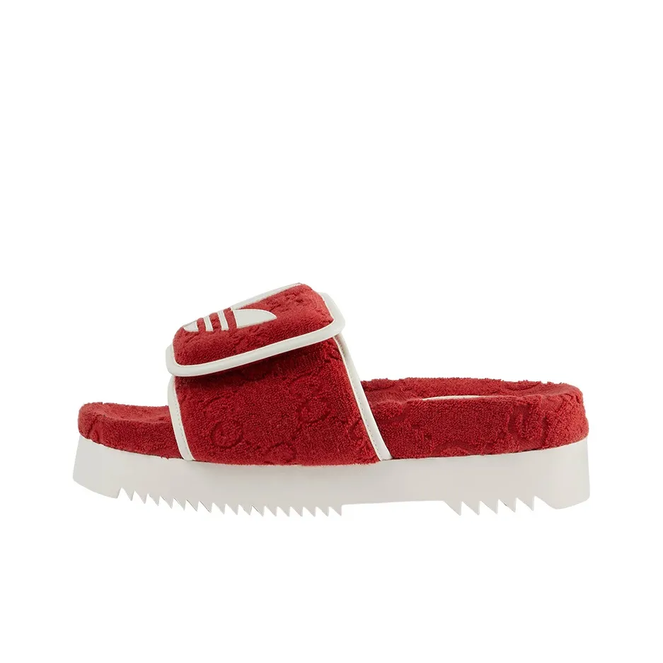GUCCI Adidas X GUCCI Monogram Slide Red Women
s