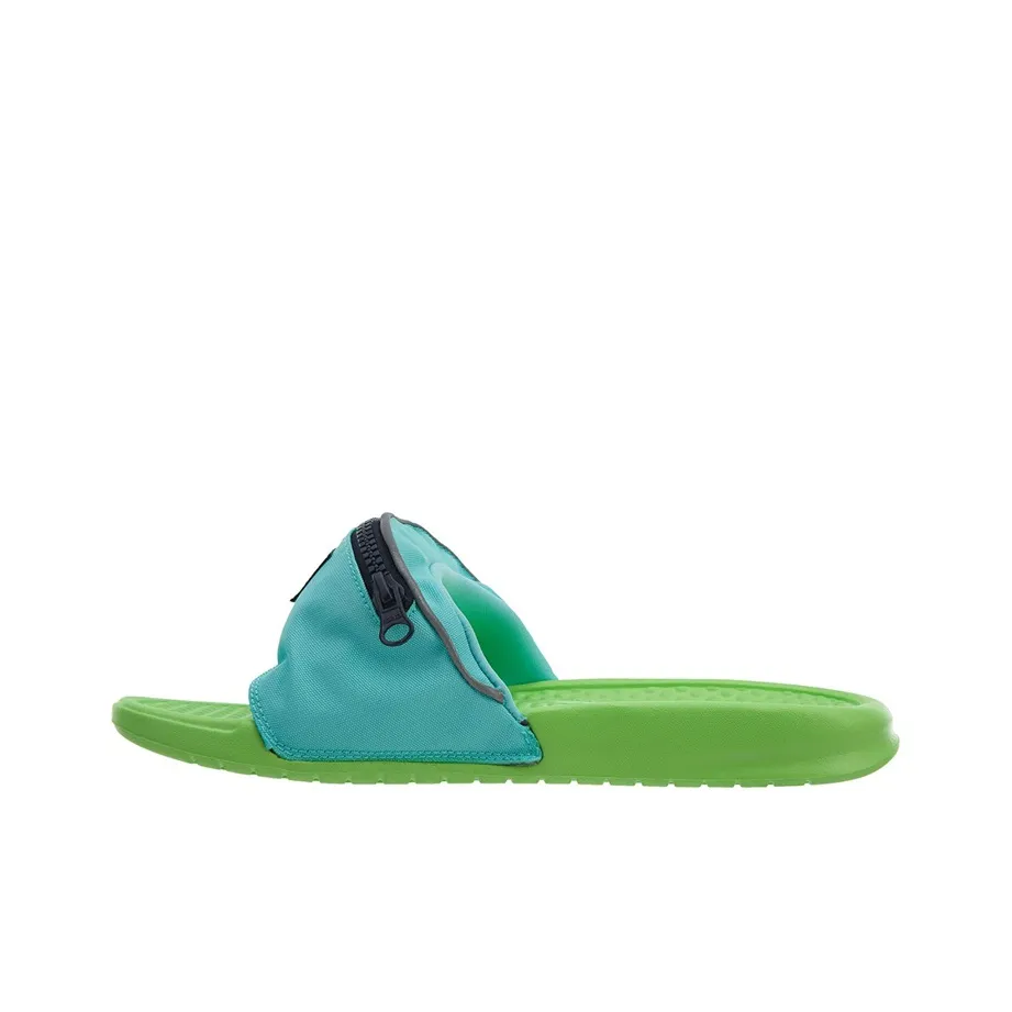 Nike Benassi JDI Резиновая подошва противоскользящие слипоны мужские синий зеленый