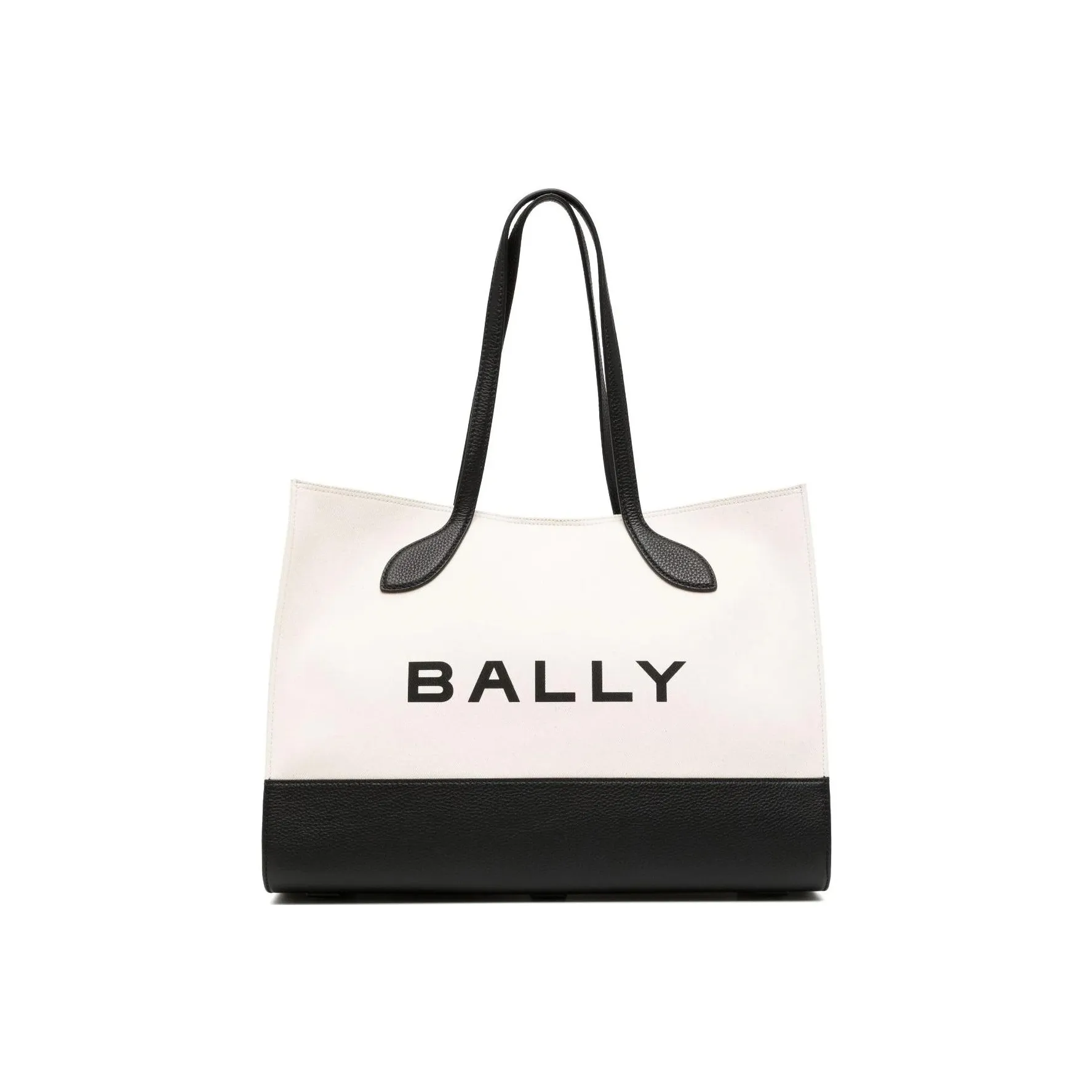 BALLY Органический хлопок Тоут Сумка Сумка для покупок Сумка Сумка через плечо Женская Светлый бежевый Черный