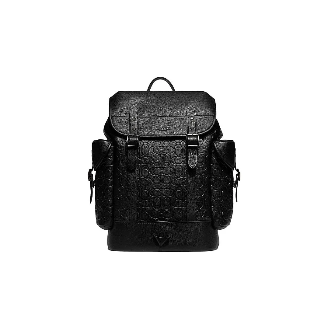 COACH Hitch Cow Leather Backpack Large Size Men's Black